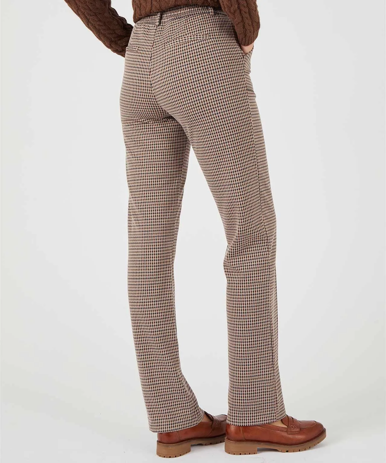 Comfy Stretch Knit Check Trousers