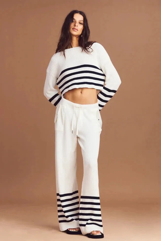 SER.O.YA POE PANT IN WHITE/ NAVY