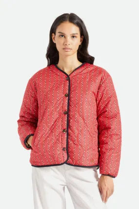 Sherpa Puffer Jacket - Red Floral