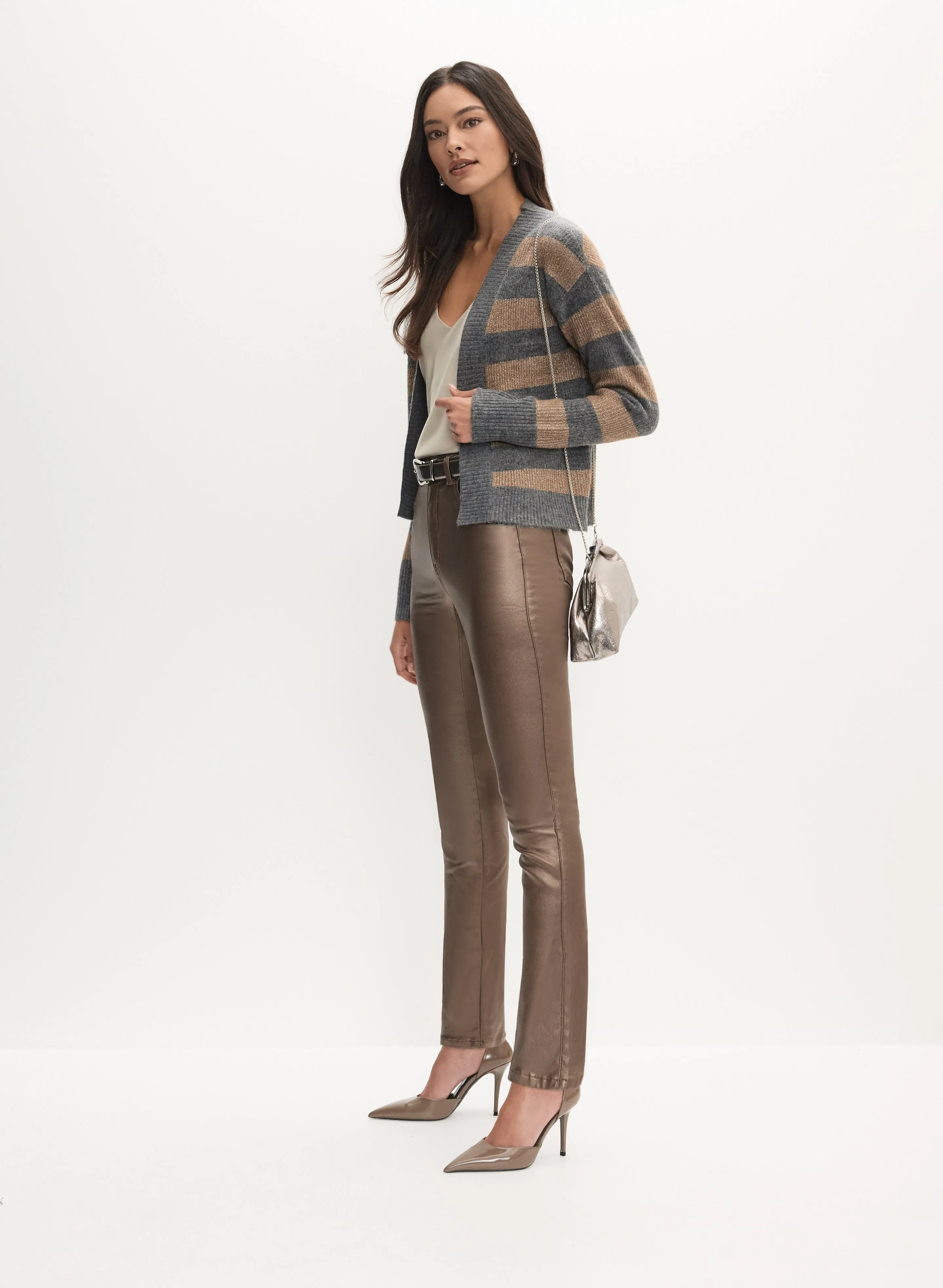 Shiny Metallic Skinny Pants