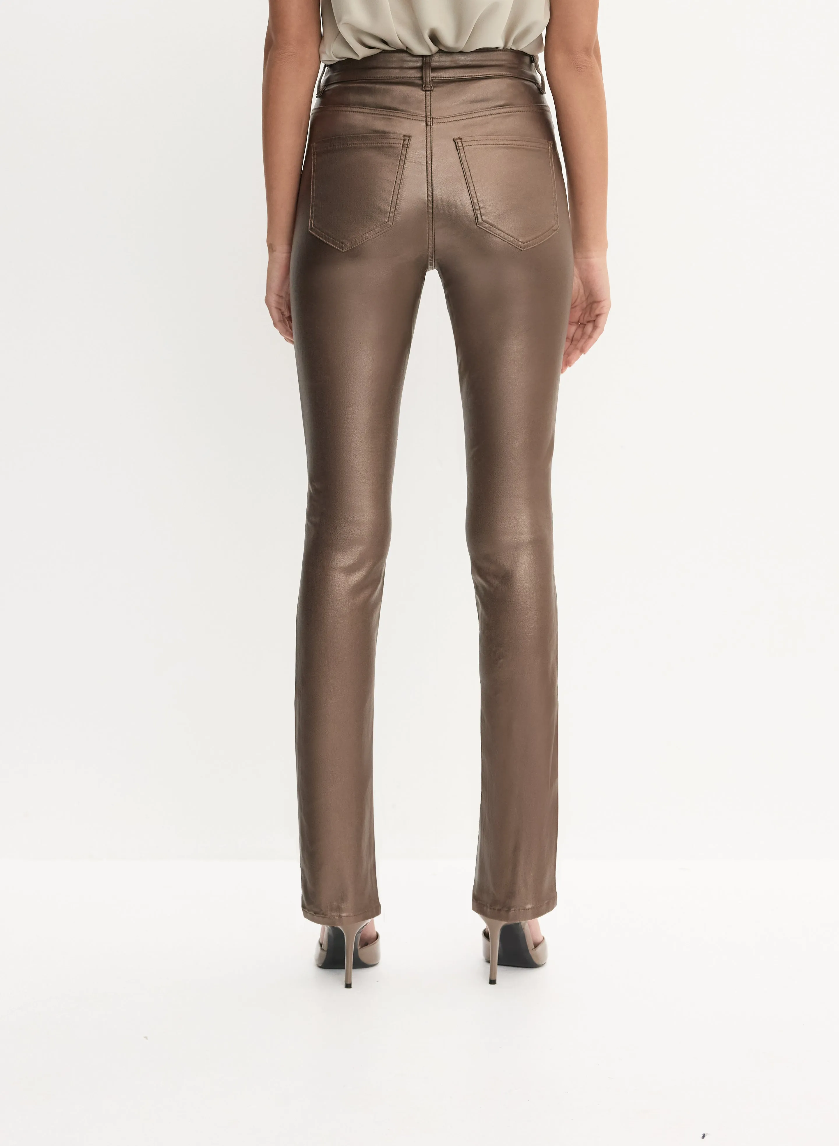 Shiny Metallic Skinny Pants