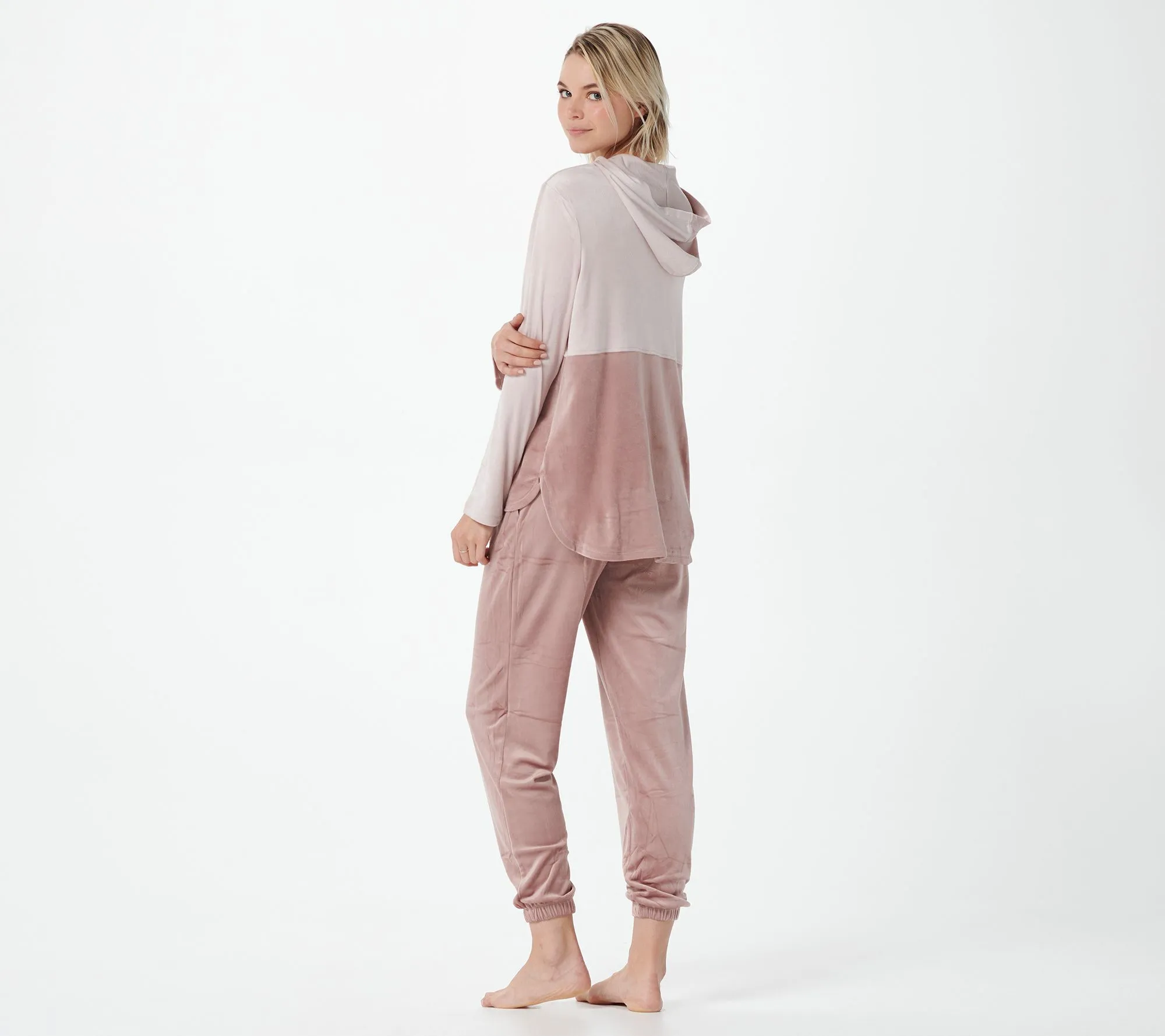 Silky Stretch Velour Hoodies and Jogger Set by Carole Hochman - As Is