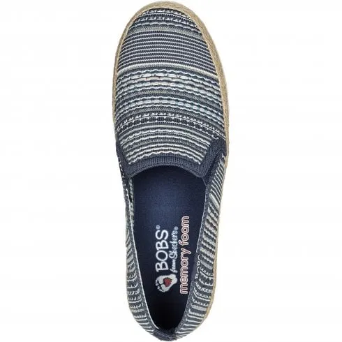 Navy Multi Women's Slip On Espadrille Shoes Skechers BOBS Flexpadrille 3.0 Island Muse