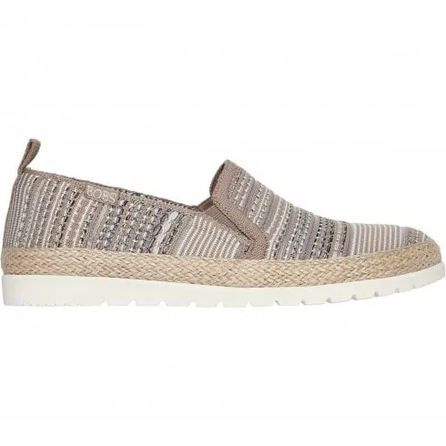 Taupe Multi Women's Slip On Espadrille Shoes Skechers BOBS Flexpadrille 3.0 Island Muse