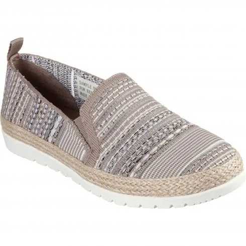 Taupe Multi Women's Slip On Espadrille Shoes Skechers BOBS Flexpadrille 3.0 Island Muse