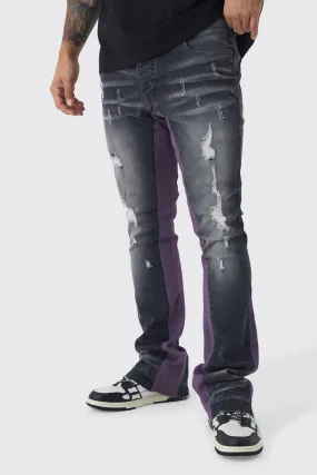 Skinny Stretch Gusset Detail Flared Jeans