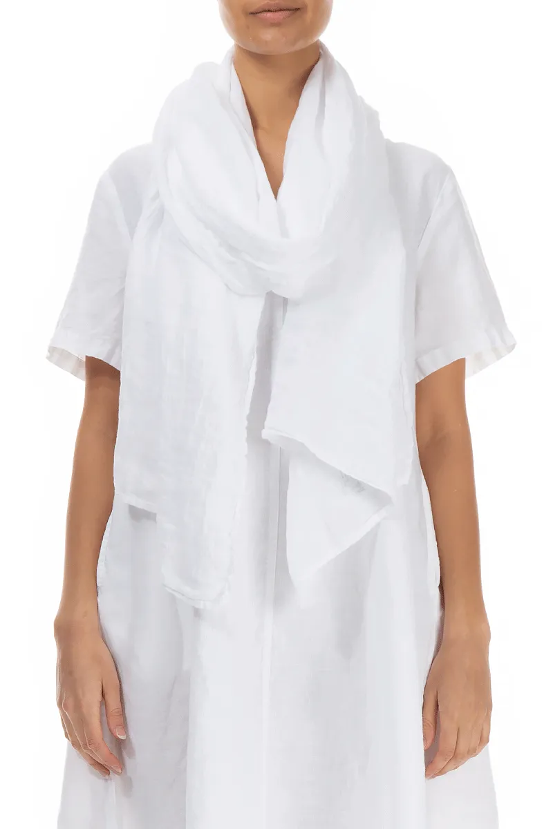 Soft White Gauze Linen Scarf