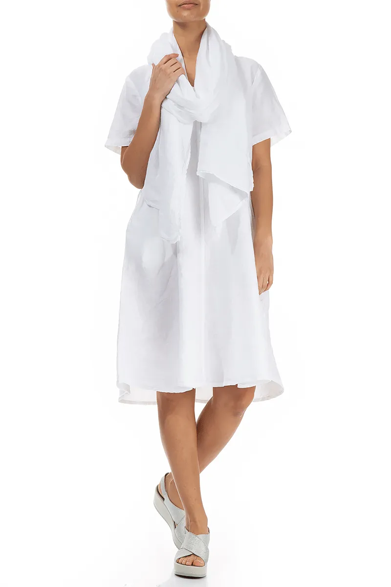 Soft White Gauze Linen Scarf