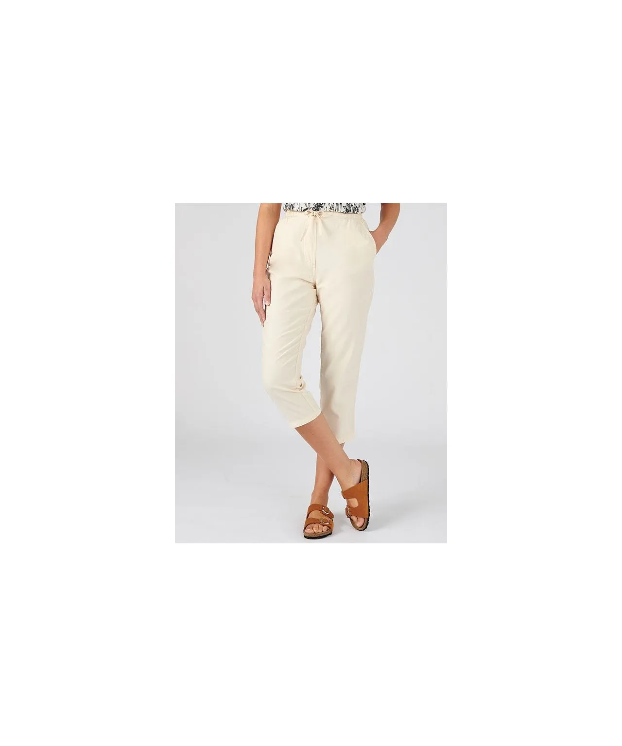 Crop Cotton Trousers with Straight Leg Design