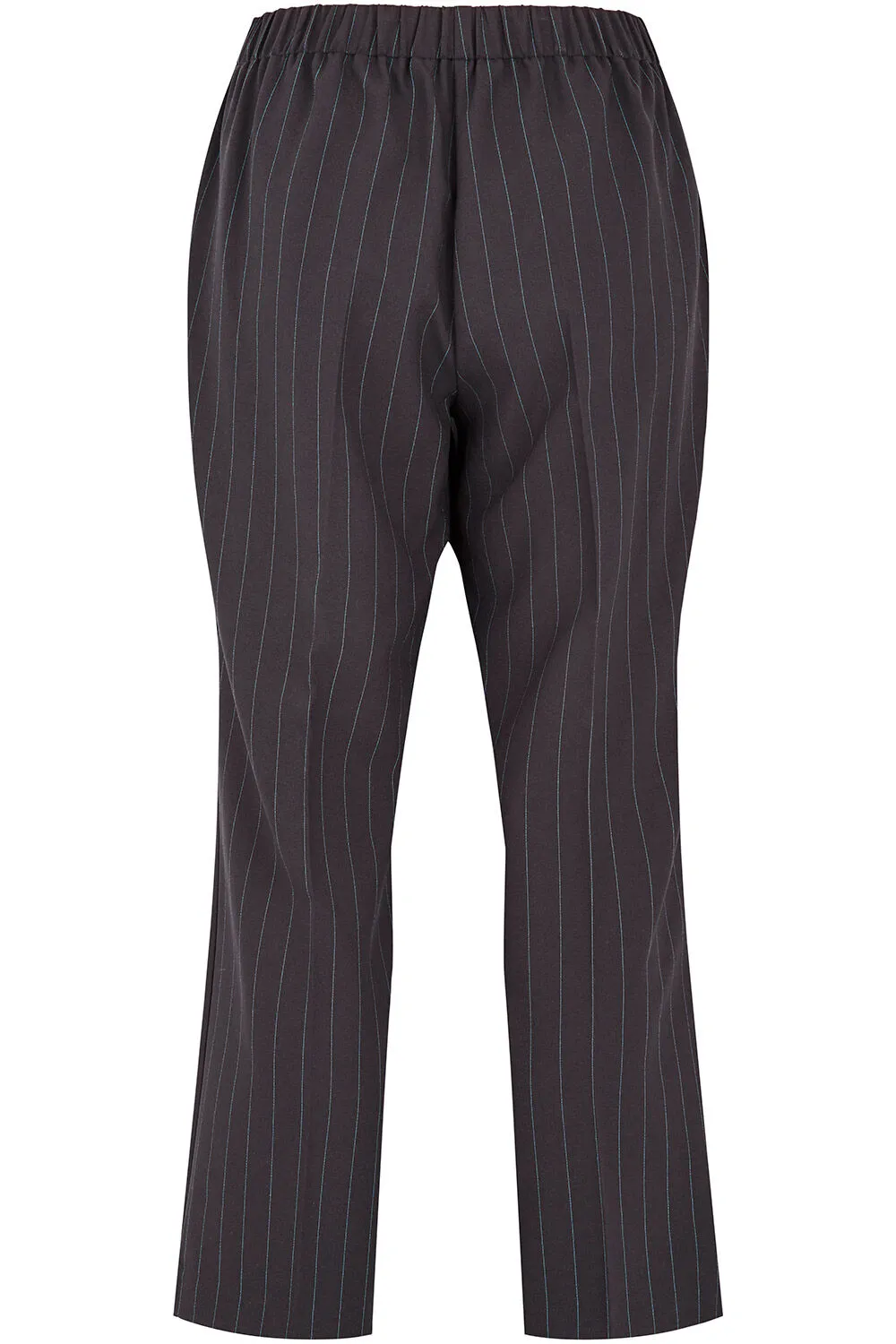 Elasticated Trousers with Straight Leg Stripes