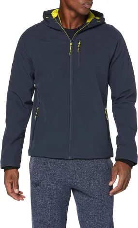 Navy Marl and Dark Grey Superdry Classic Softshell Hooded Jacket