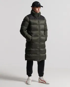 Dark Moss Superdry Longline Code Down Puffer Jacket