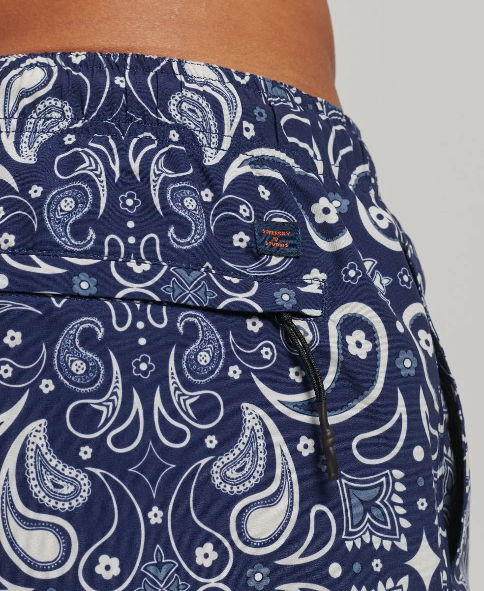 Mirrored Navy Print Swim Shorts by Superdry