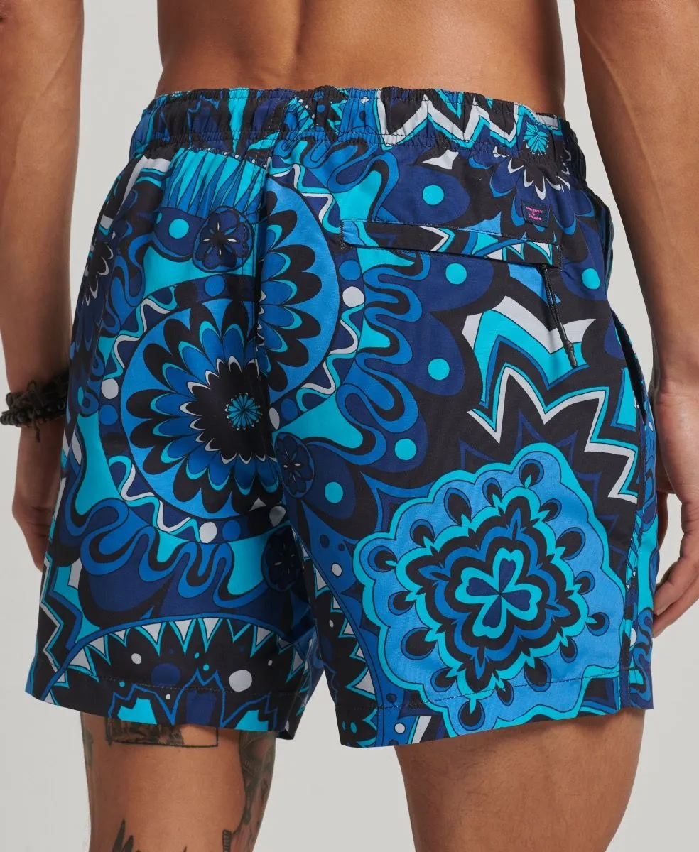 Psychedelic Blue Print Swim Shorts by Superdry