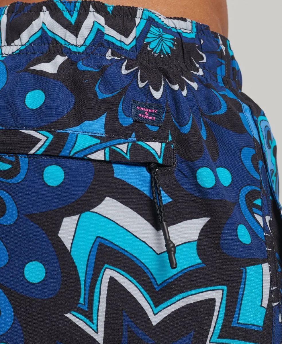 Psychedelic Blue Print Swim Shorts by Superdry