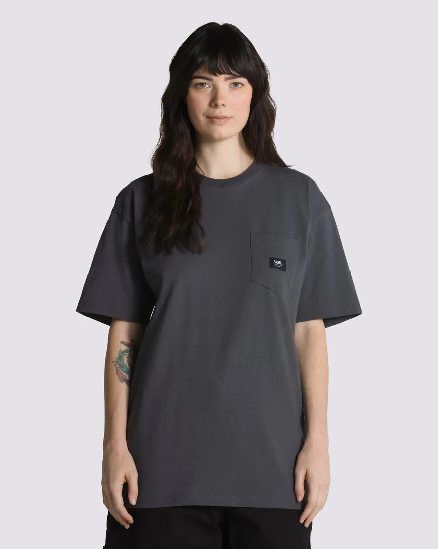 T-Shirt with Stylish Woven Patch Pocket