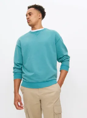 Teal Garment Dyed Crew Neck Sweatshirt M | Sweatshirts and Hoodies | Tu