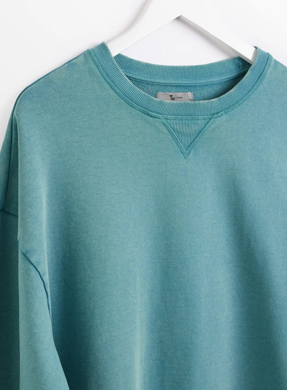 Teal Garment Dyed Crew Neck Sweatshirt M | Sweatshirts and Hoodies | Tu