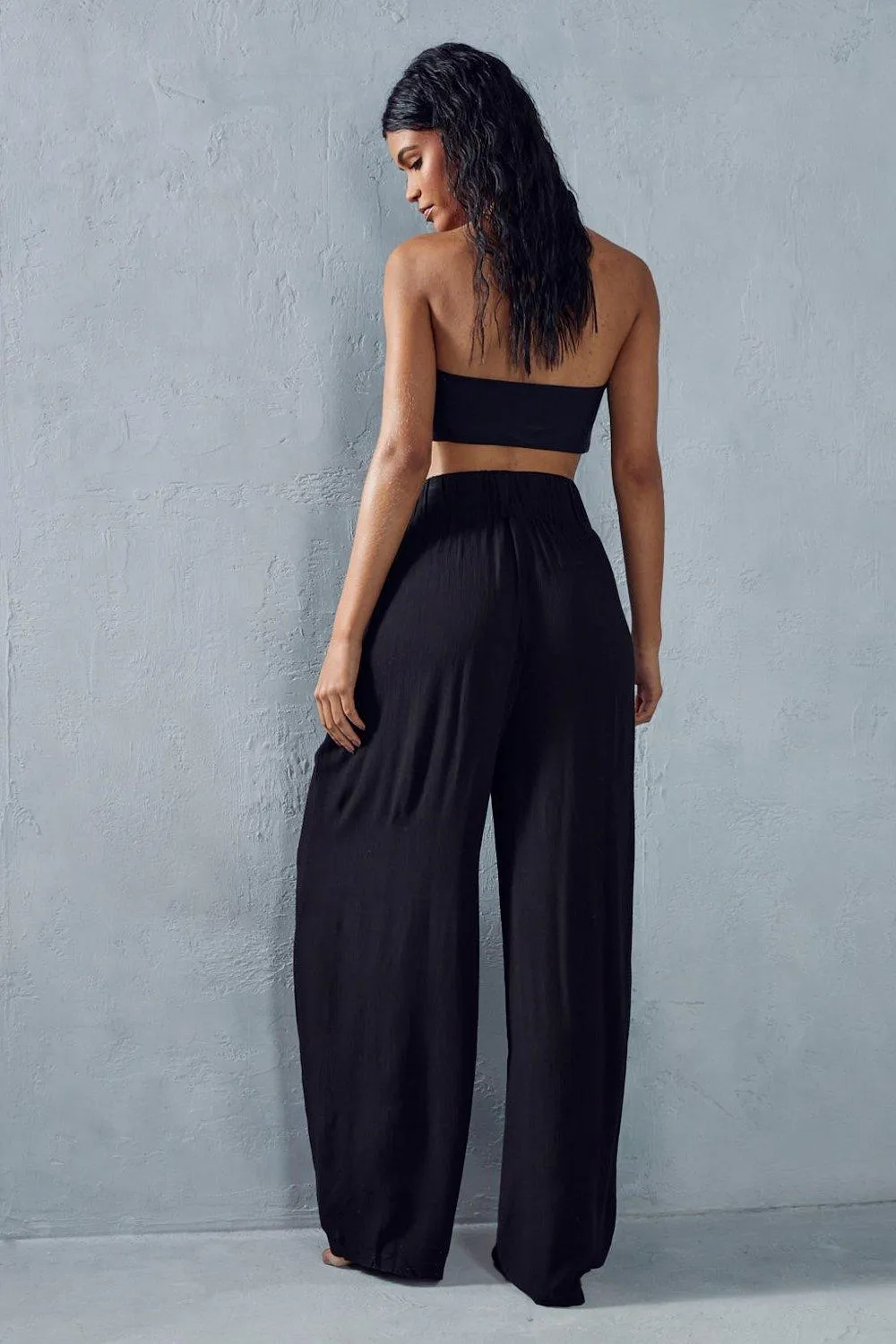 Crinkle High Waist Wide Leg Trousers from MissPap