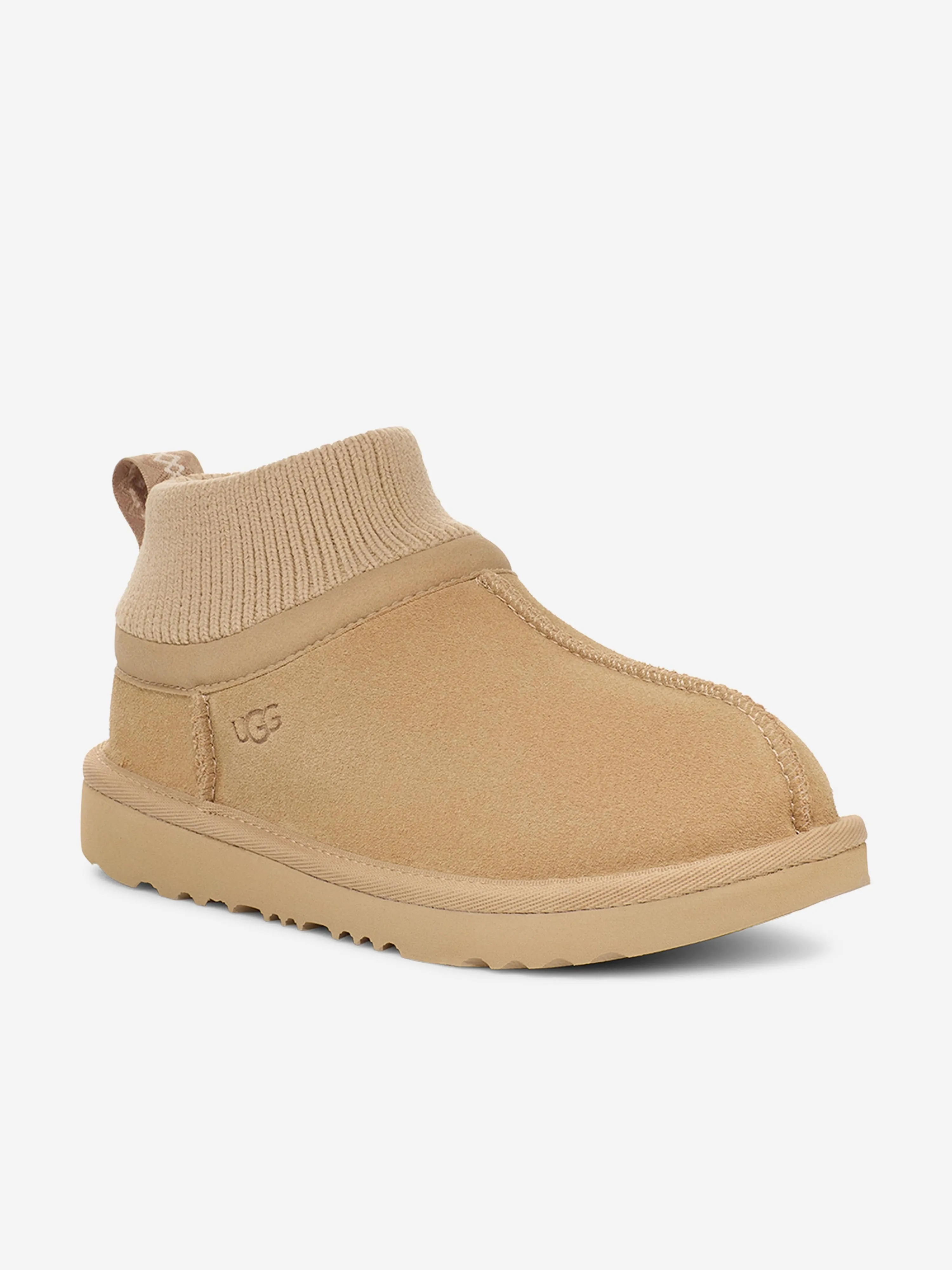 UGG Kids Beige Classic Ultra Stretch Cuff Boots