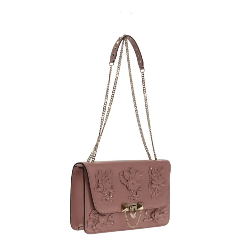 Valentino Nude Floral Flap Shoulder Bag