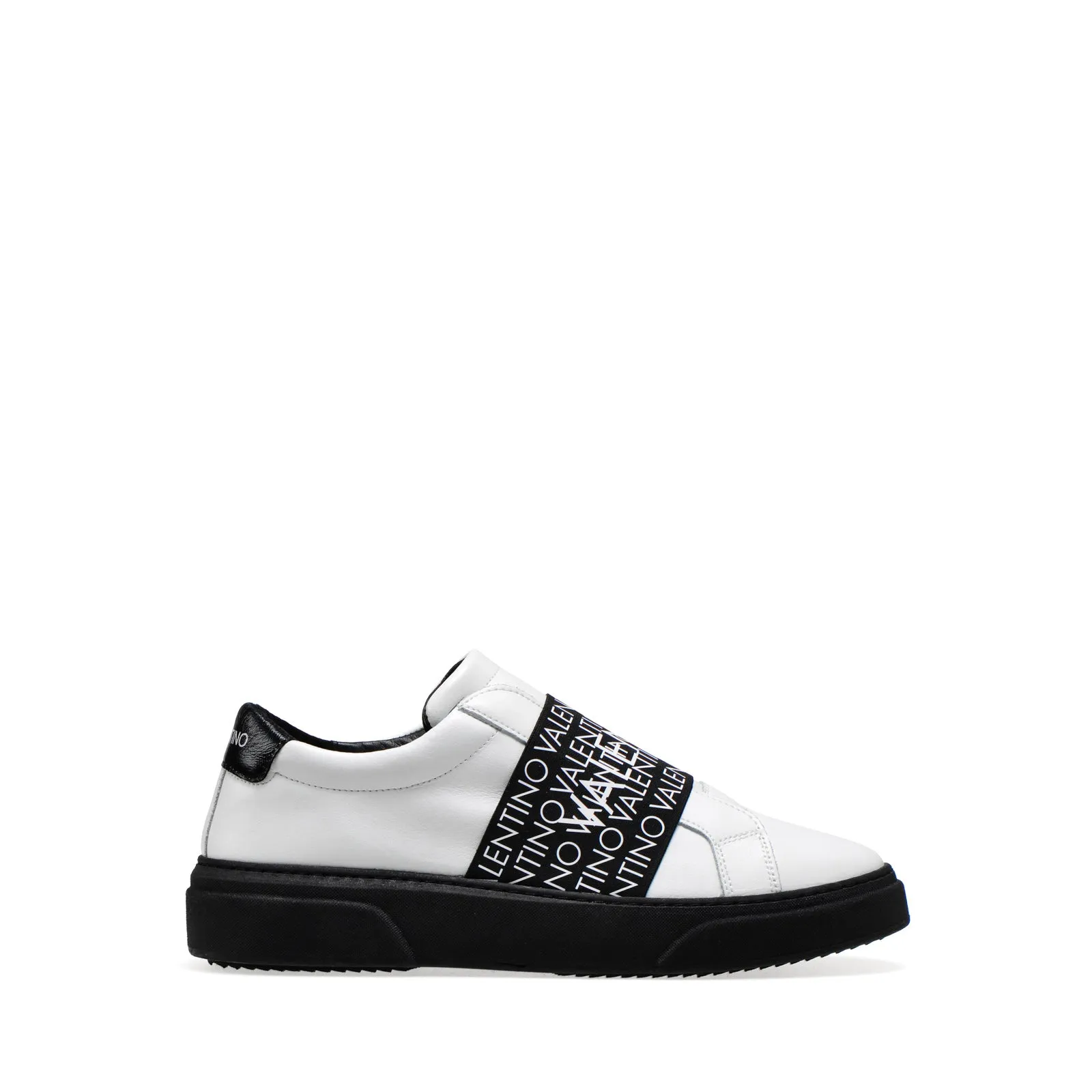 White Leather Slip-on Sneakers by VALENTINO