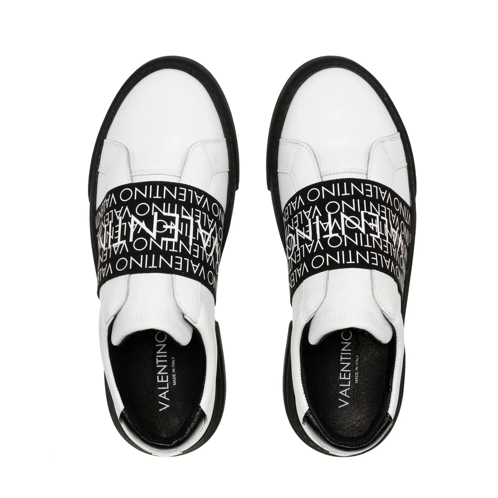 White Leather Slip-on Sneakers by VALENTINO