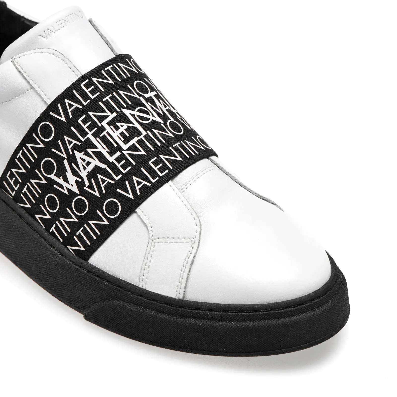 White Leather Slip-on Sneakers by VALENTINO