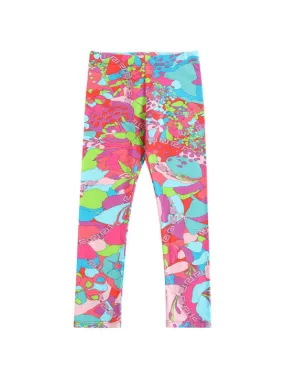 Versace Flowers Print Cotton Jersey Leggings