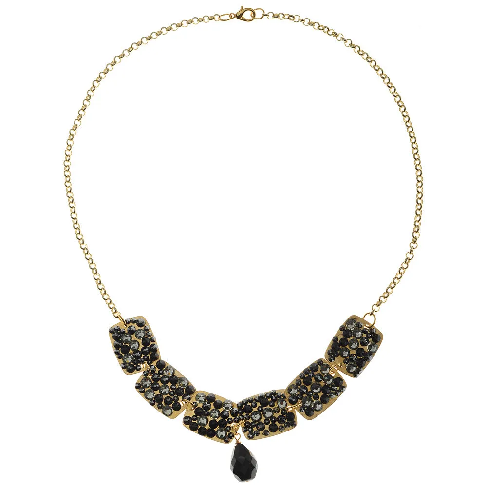 Vintage Black Gemstone Necklace