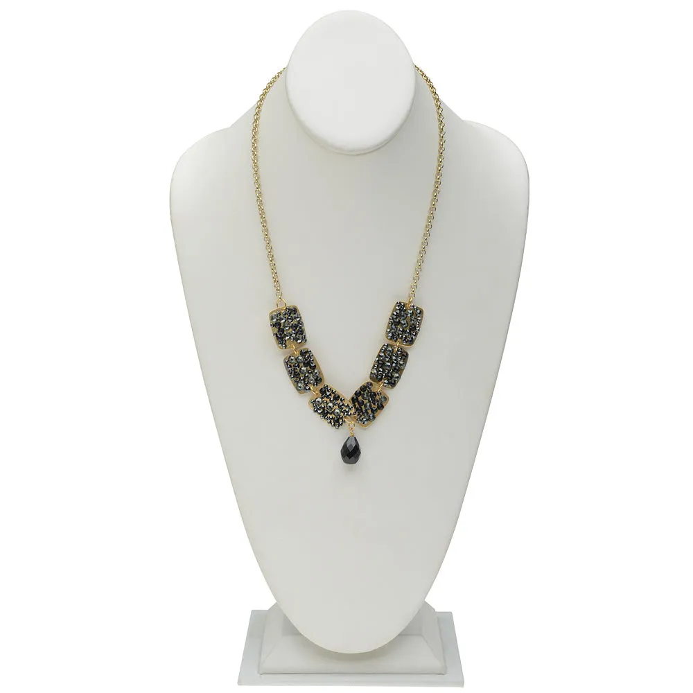 Vintage Black Gemstone Necklace