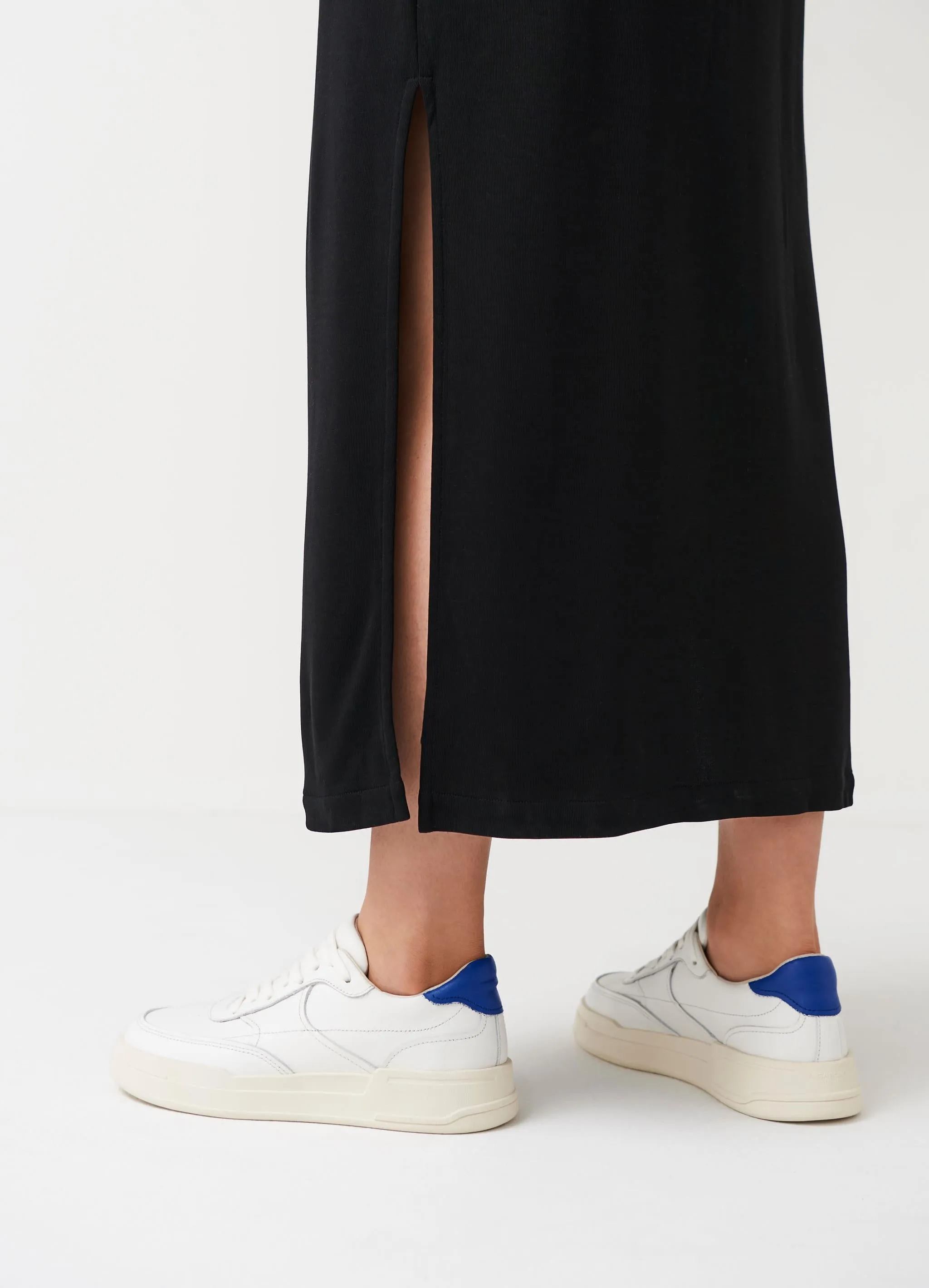 White and Cobalt Leather Selena Sneaker