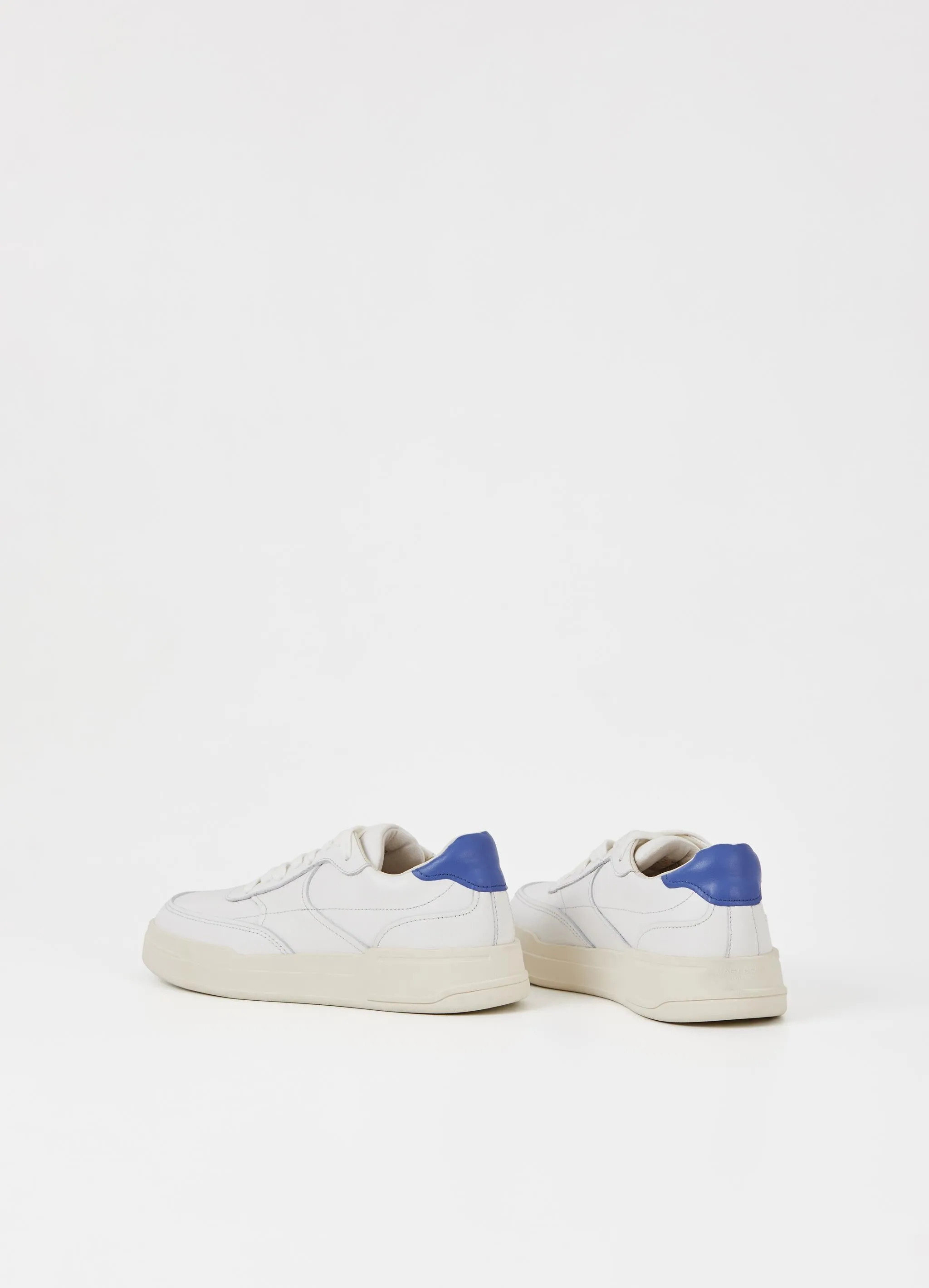 White and Cobalt Leather Selena Sneaker