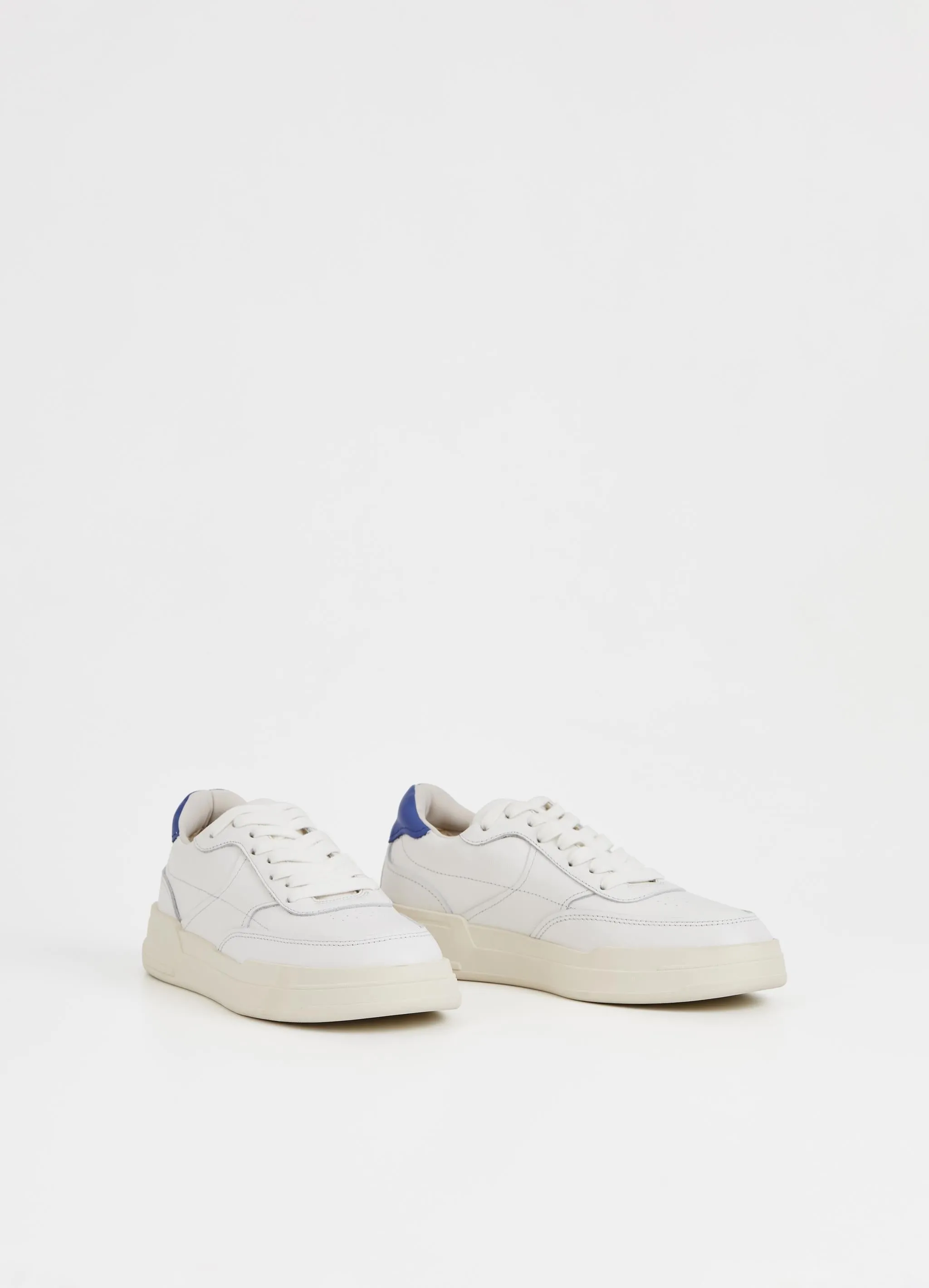 White and Cobalt Leather Selena Sneaker