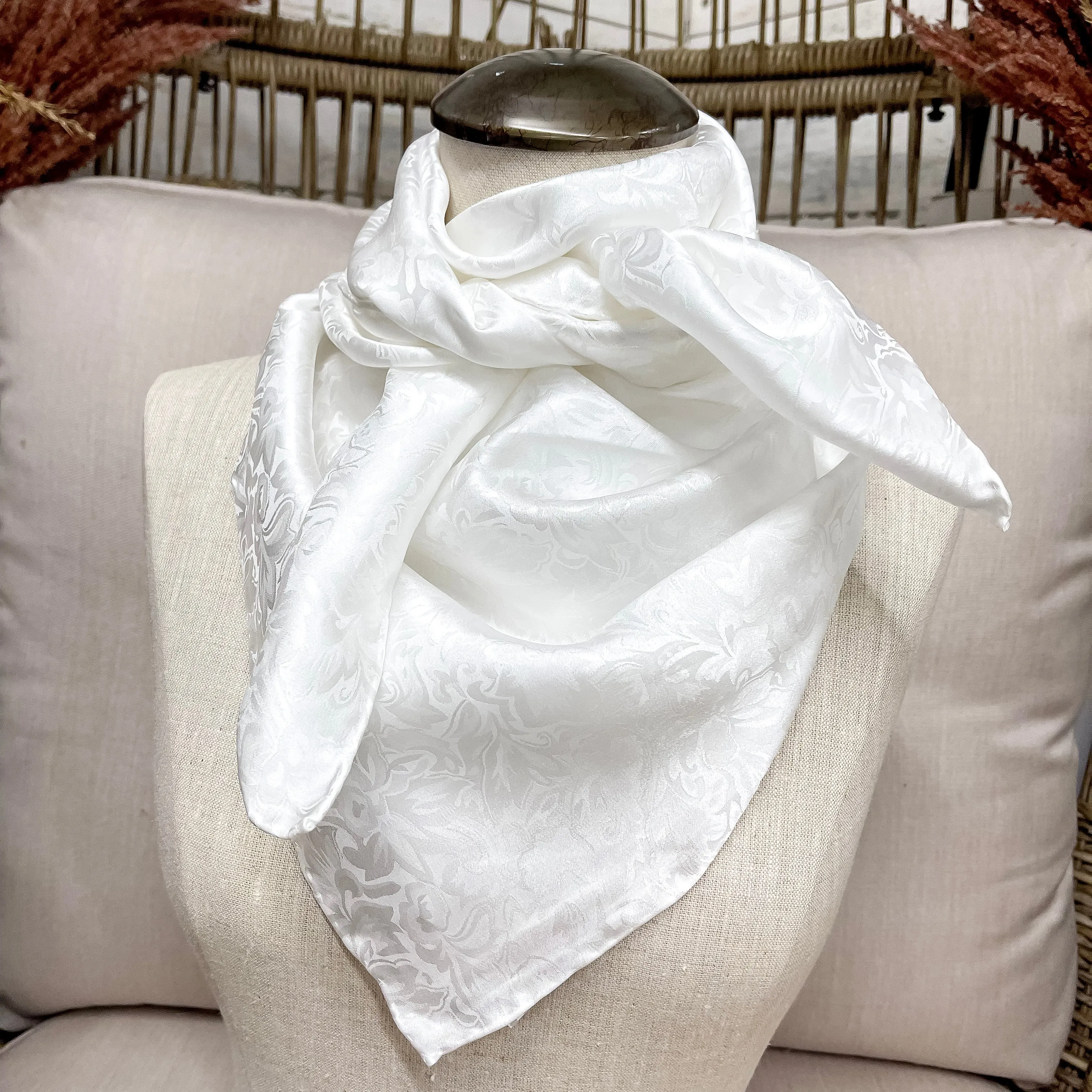 White Jacquard Wild Rag - Shop Now