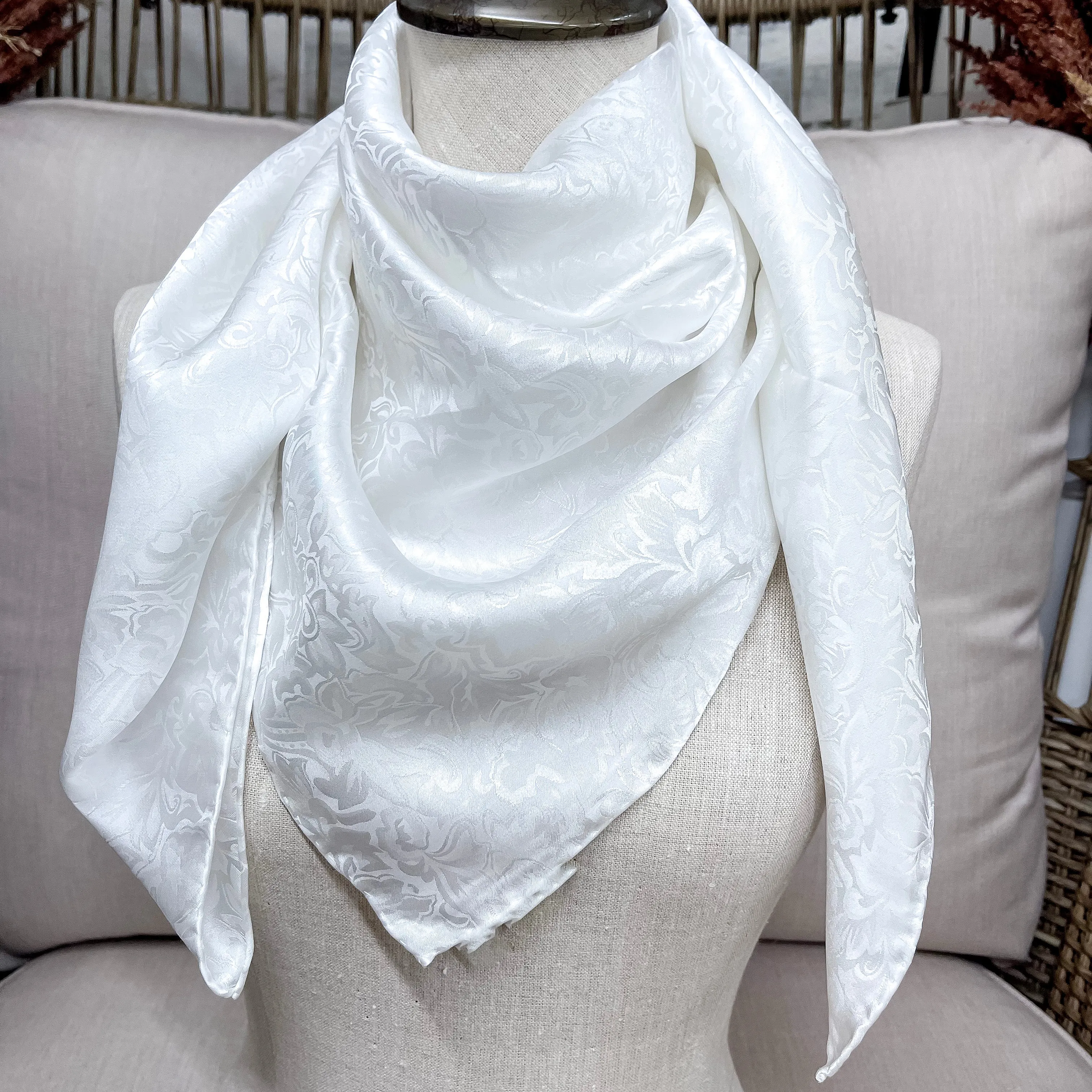 White Jacquard Wild Rag - Shop Now