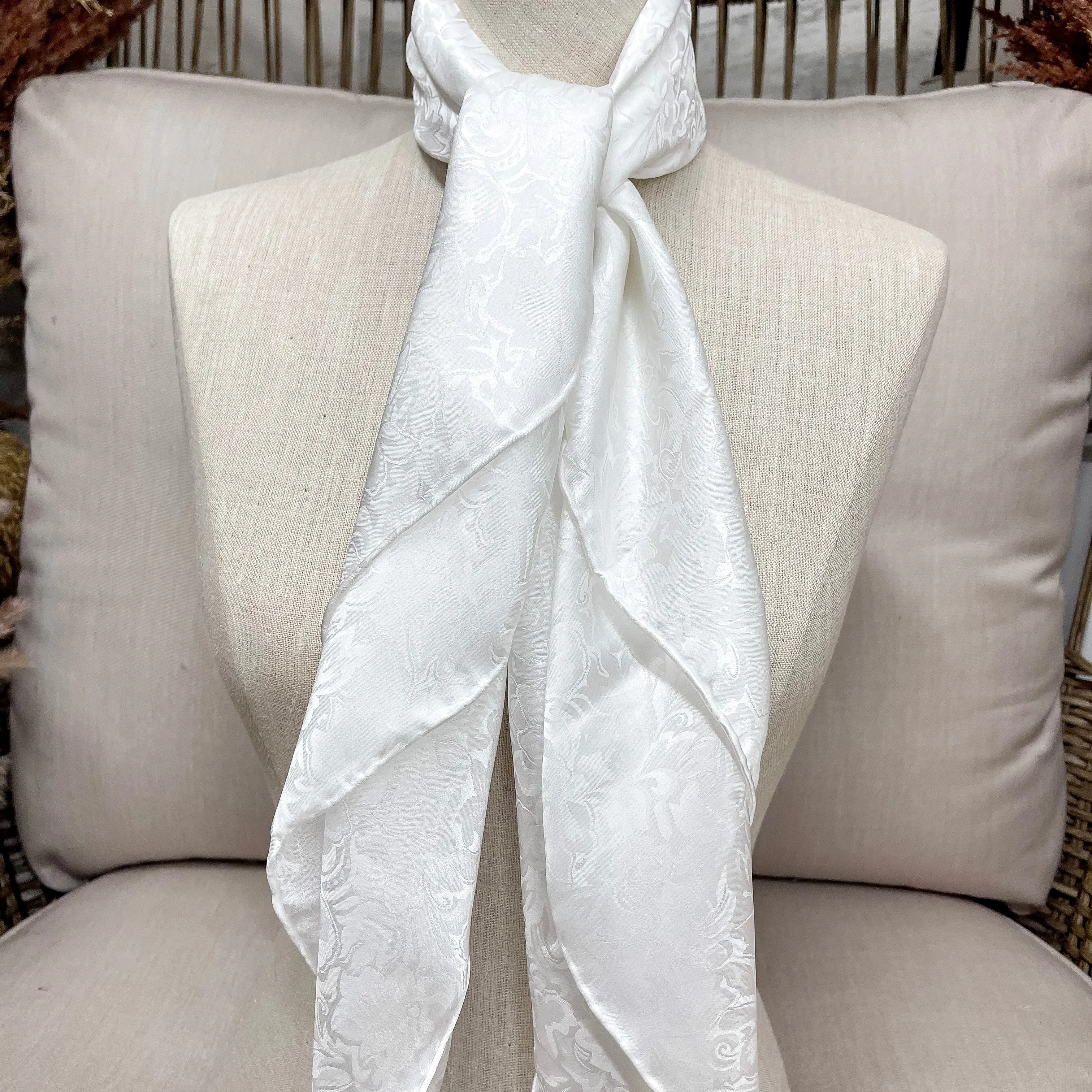 White Jacquard Wild Rag - Shop Now