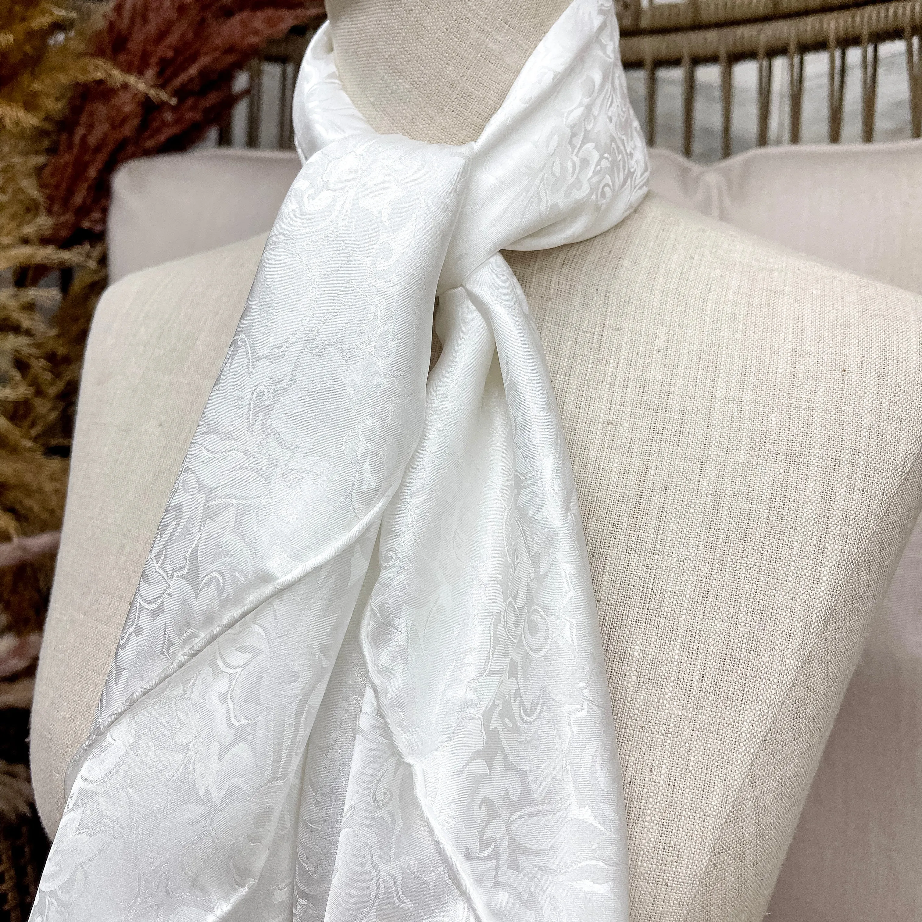 White Jacquard Wild Rag - Shop Now