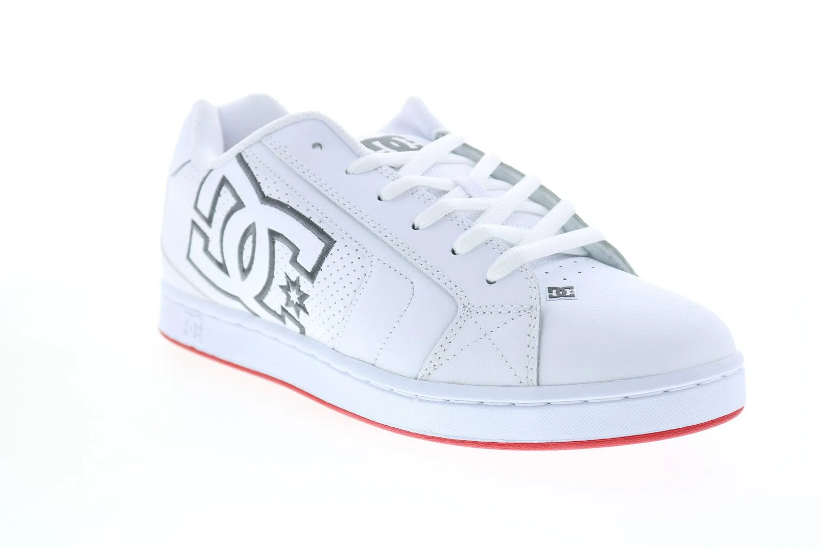 White Leather Lace Up Skate Inspired Sneakers for Men