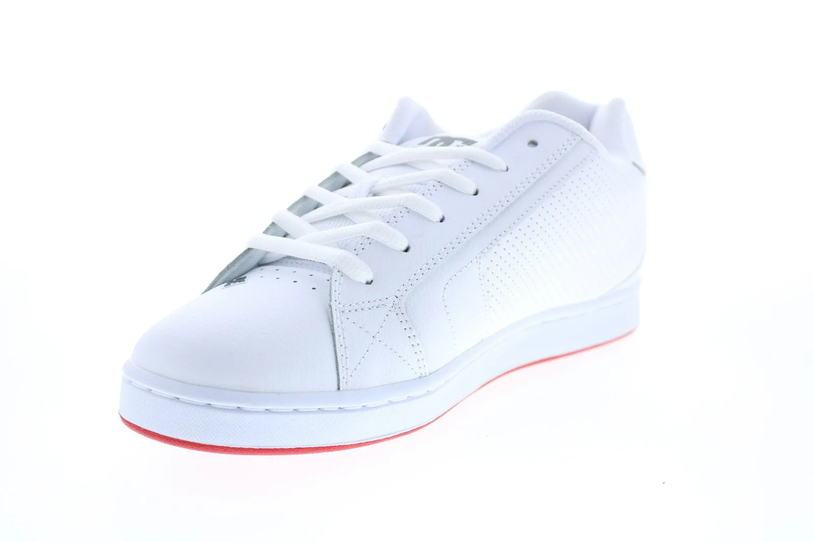 White Leather Lace Up Skate Inspired Sneakers for Men