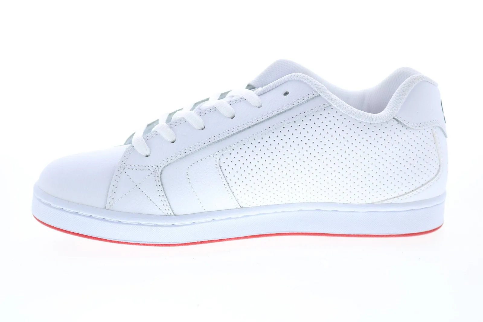 White Leather Lace Up Skate Inspired Sneakers for Men