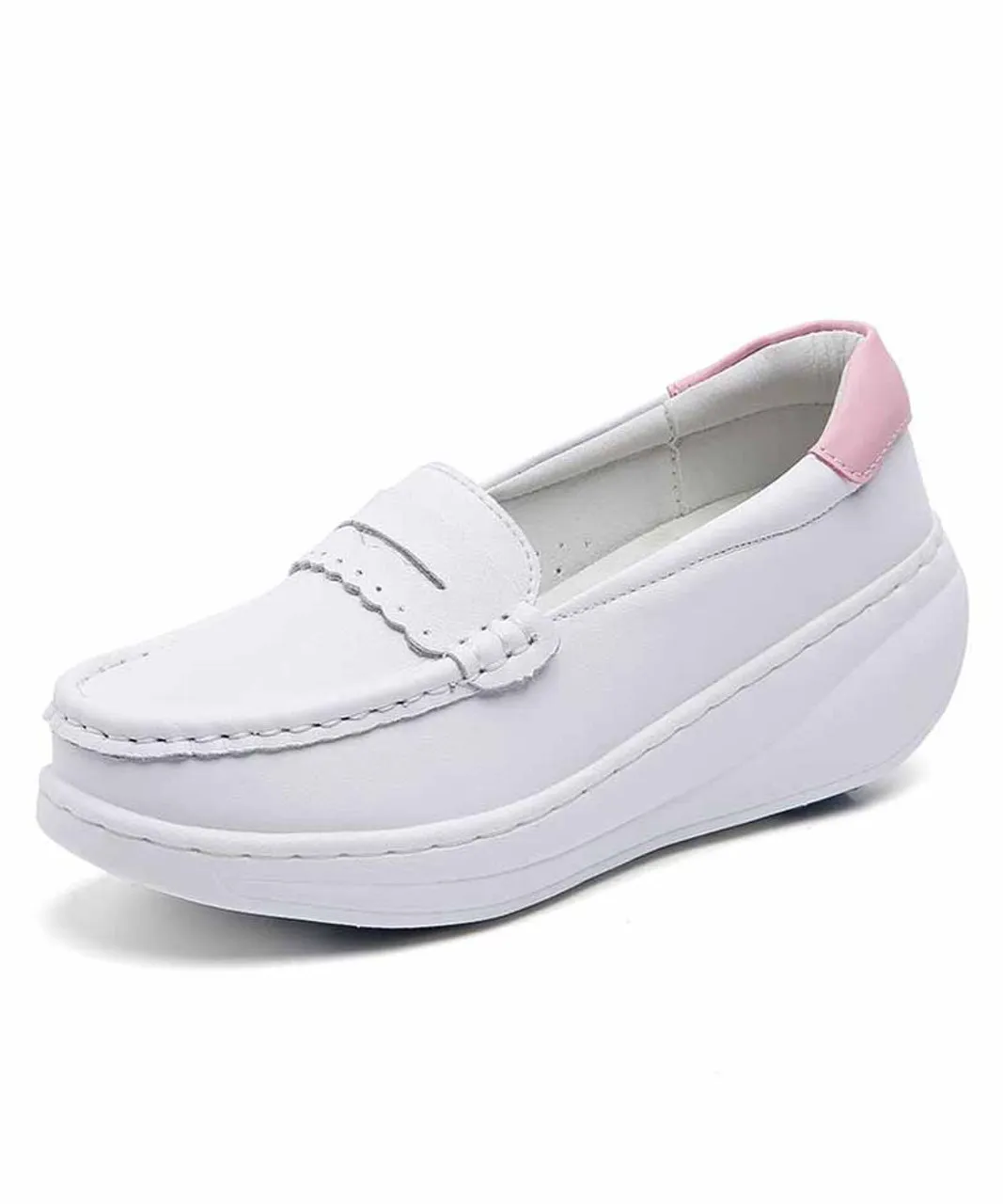 Fashionable Rocker Bottom Sneaker - White Pink