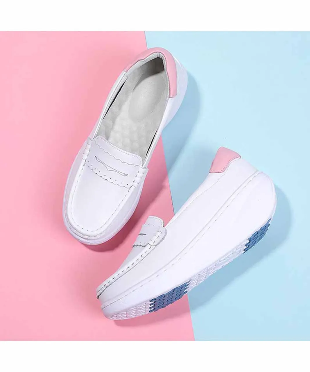 Fashionable Rocker Bottom Sneaker - White Pink