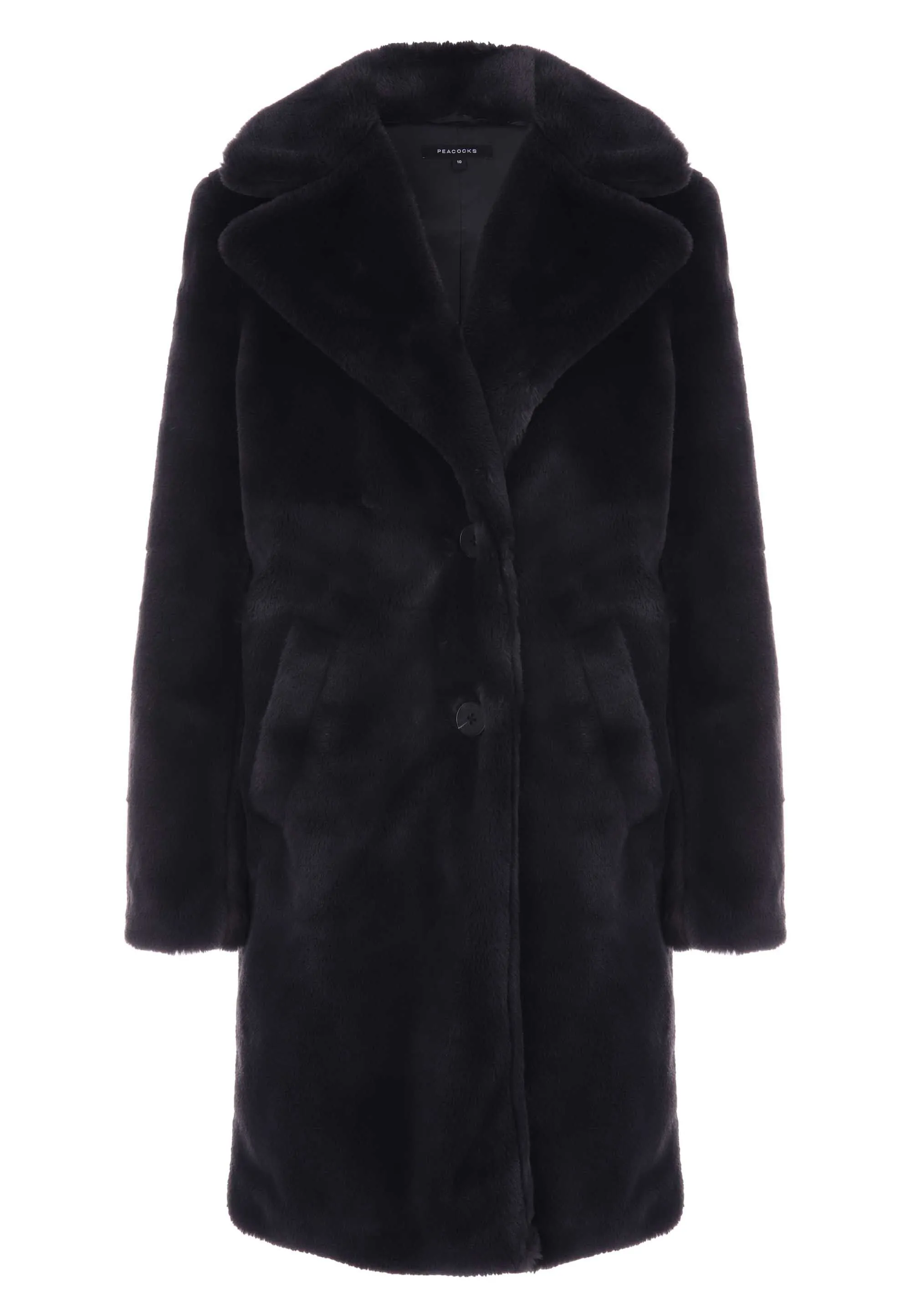 Charcoal Women's Long Fluffy Coat