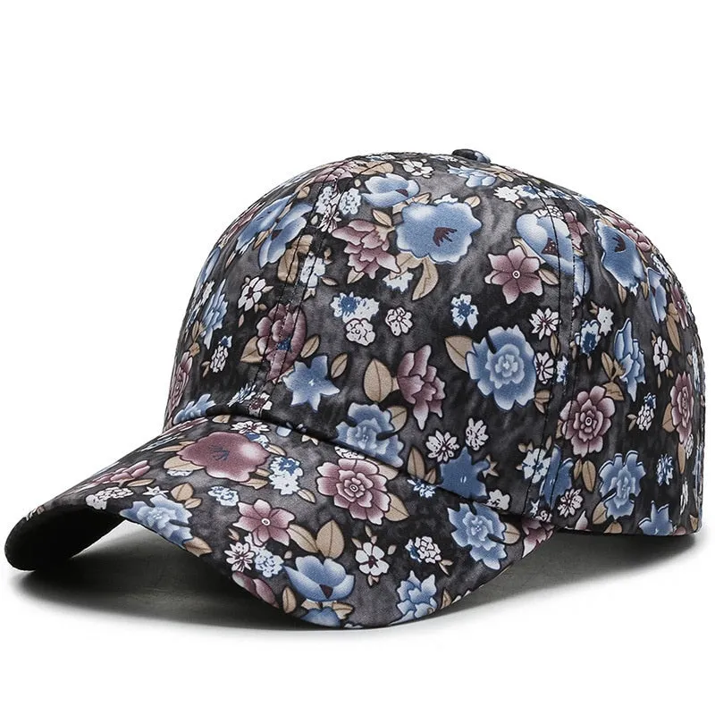 Women's Dustproof Rose Floral Print Sport Baseball Cap - Hip Hop Style