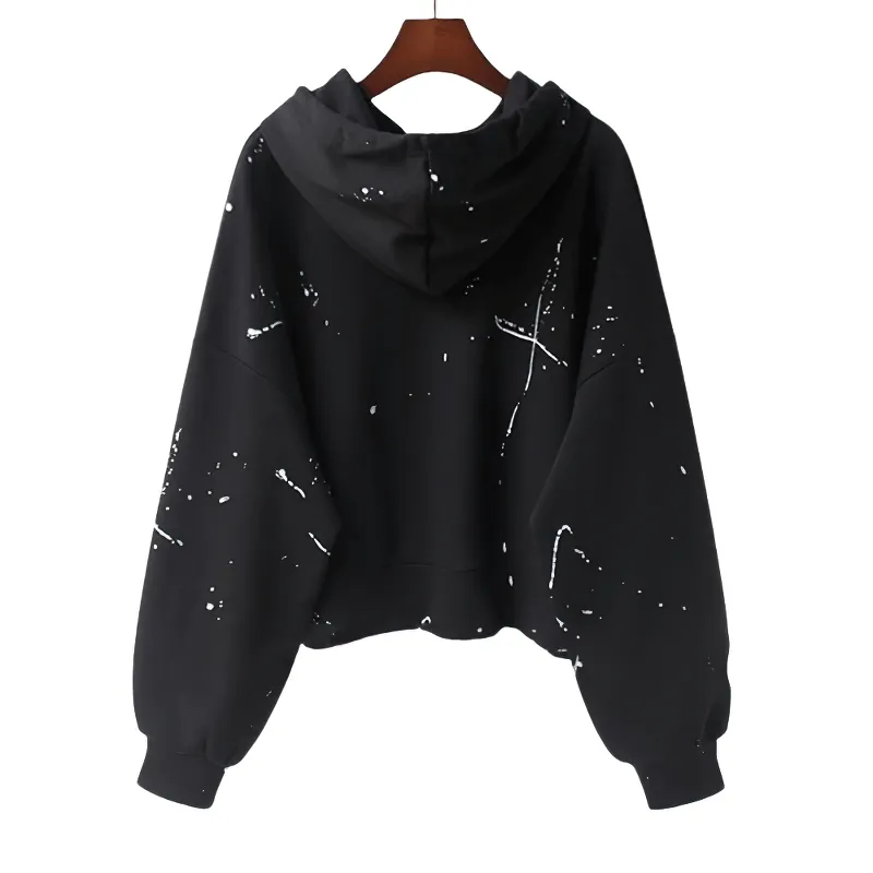 Women's Lantern Sleeves Hoodies - Fashion Loose Short Cotton Hoodie