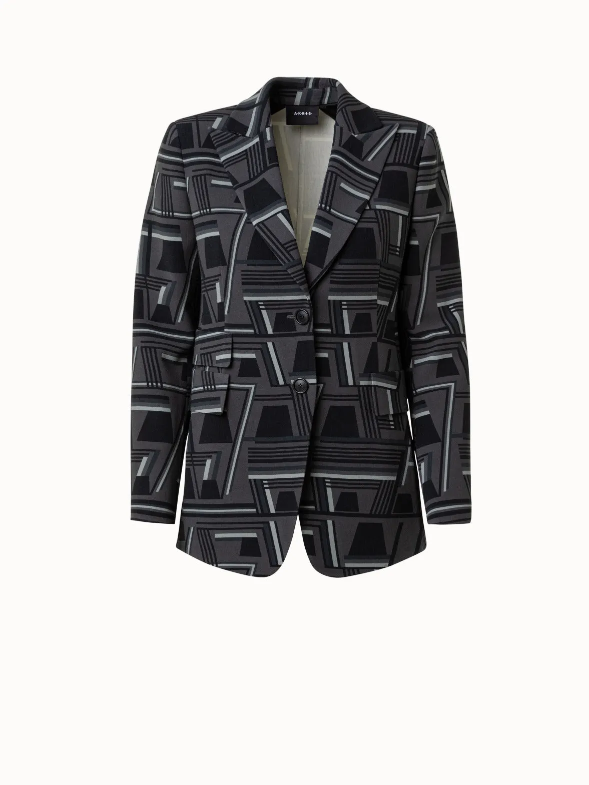 Wool Jacket with Zig Zag Print