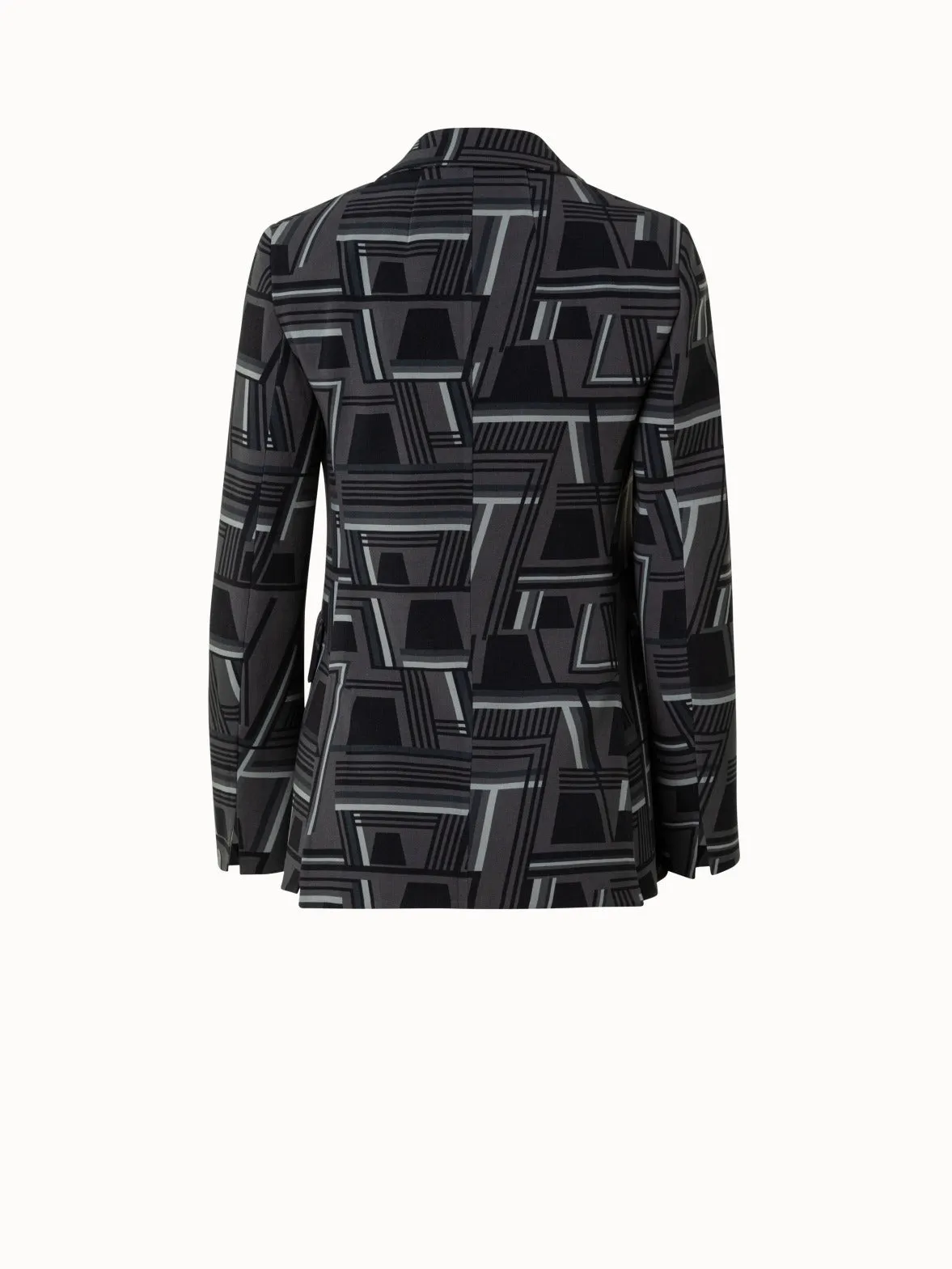 Wool Jacket with Zig Zag Print