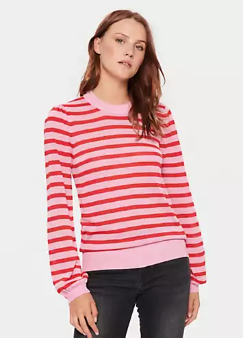 Xau Long Sleeve Shimmer Pullover by Saint Tropez | Look Again