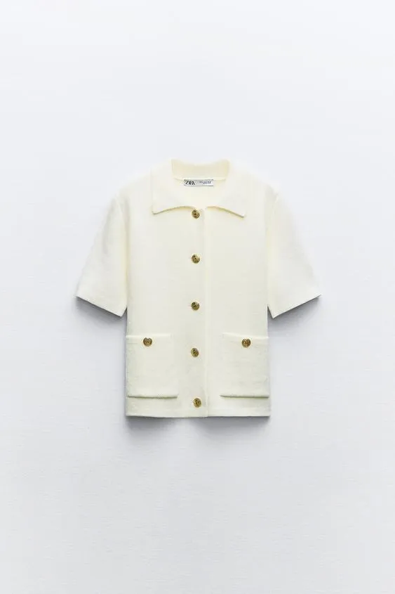 ZARA | Short Sleeves Party Elegant Casual Style